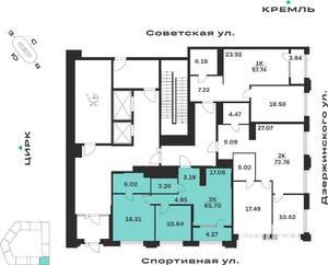 2-к квартира, вторичка, 66м2, 1/10 этаж