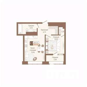 1-к квартира, строящийся дом, 41м2, 3/14 этаж