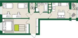 2-к квартира, строящийся дом, 58м2, 9/9 этаж