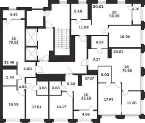 2-к квартира, вторичка, 80м2, 8/10 этаж