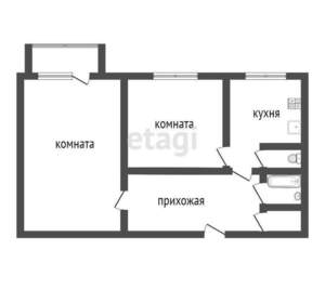 2-к квартира, вторичка, 49м2, 4/5 этаж