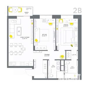2-к квартира, вторичка, 75м2, 11/25 этаж