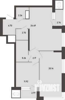 2-к квартира, вторичка, 81м2, 14/21 этаж