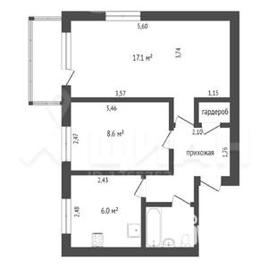 2-к квартира, вторичка, 39м2, 4/5 этаж