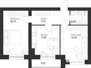 2-к квартира, вторичка, 56м2, 5/5 этаж