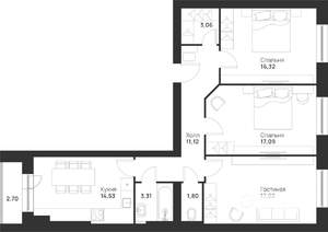 3-к квартира, вторичка, 87м2, 1/5 этаж