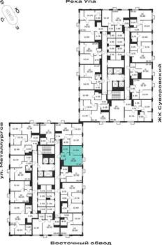 1-к квартира, строящийся дом, 36м2, 17/25 этаж