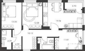 3-к квартира, вторичка, 82м2, 5/9 этаж