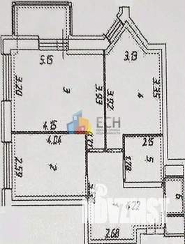 2-к квартира, вторичка, 57м2, 1/17 этаж