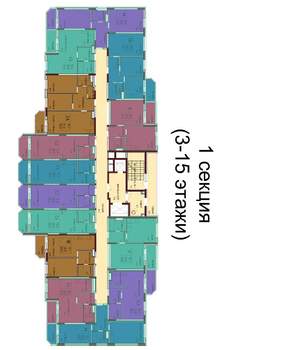 1-к квартира, строящийся дом, 41м2, 3/17 этаж