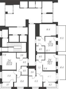 1-к квартира, вторичка, 41м2, 1/24 этаж