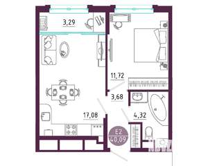 1-к квартира, вторичка, 40м2, 5/10 этаж