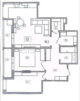 2-к квартира, вторичка, 80м2, 22/22 этаж