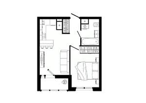 1-к квартира, строящийся дом, 38м2, 11/25 этаж