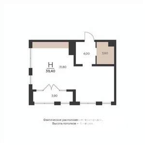 1-к квартира, вторичка, 42м2, 5/5 этаж