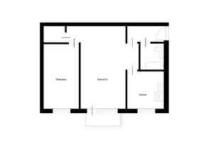 2-к квартира, вторичка, 43м2, 2/5 этаж