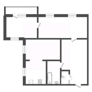 2-к квартира, вторичка, 68м2, 2/5 этаж