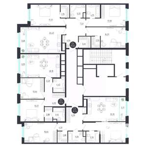 2-к квартира, строящийся дом, 81м2, 7/8 этаж