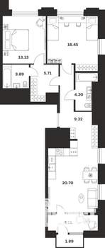 2-к квартира, вторичка, 81м2, 8/10 этаж