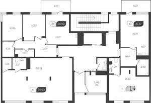2-к квартира, вторичка, 63м2, 1/4 этаж