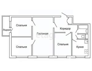4-к квартира, вторичка, 57м2, 4/5 этаж