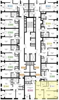 2-к квартира, вторичка, 47м2, 12/25 этаж