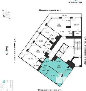 1-к квартира, вторичка, 59м2, 10/10 этаж