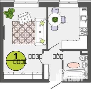1-к квартира, строящийся дом, 31м2, 1/3 этаж