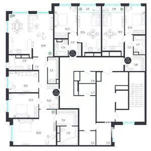1-к квартира, строящийся дом, 48м2, 8/8 этаж