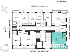 1-к квартира, вторичка, 47м2, 7/10 этаж