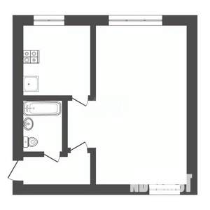 1-к квартира, вторичка, 32м2, 1/5 этаж
