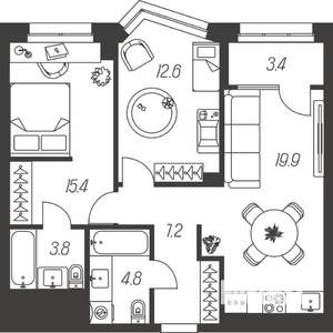 3-к квартира, строящийся дом, 67м2, 9/24 этаж