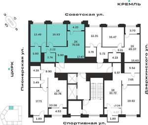 2-к квартира, вторичка, 71м2, 4/10 этаж
