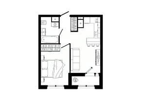 1-к квартира, строящийся дом, 38м2, 5/25 этаж