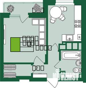 1-к квартира, строящийся дом, 36м2, 9/9 этаж