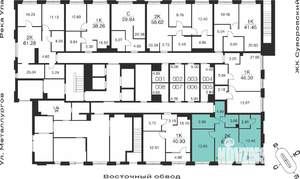 2-к квартира, вторичка, 62м2, 1/25 этаж