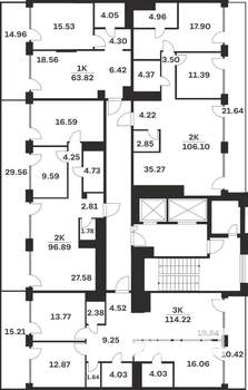 2-к квартира, вторичка, 106м2, 9/10 этаж