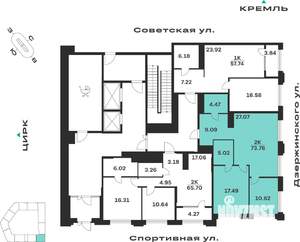 2-к квартира, вторичка, 74м2, 1/10 этаж