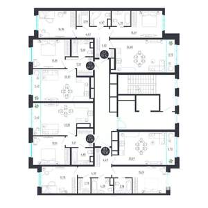 2-к квартира, строящийся дом, 75м2, 3/8 этаж