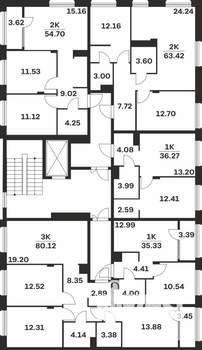 2-к квартира, вторичка, 63м2, 2/15 этаж