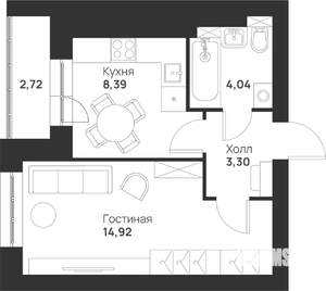 1-к квартира, вторичка, 33м2, 5/5 этаж