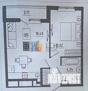 2-к квартира, вторичка, 42м2, 4/9 этаж