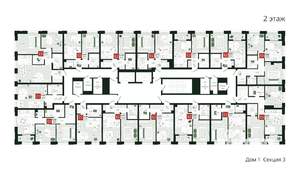2-к квартира, строящийся дом, 53м2, 2/19 этаж