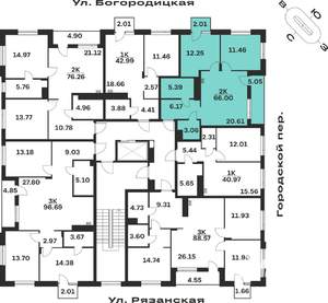 2-к квартира, вторичка, 66м2, 2/4 этаж