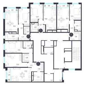 1-к квартира, строящийся дом, 52м2, 3/8 этаж