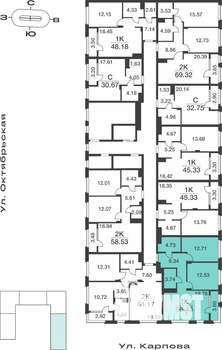 2-к квартира, вторичка, 66м2, 8/9 этаж