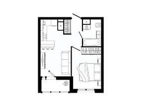 1-к квартира, строящийся дом, 38м2, 14/25 этаж