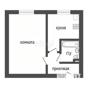 1-к квартира, вторичка, 36м2, 2/3 этаж