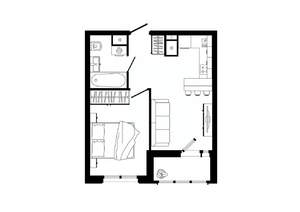 1-к квартира, строящийся дом, 38м2, 5/25 этаж