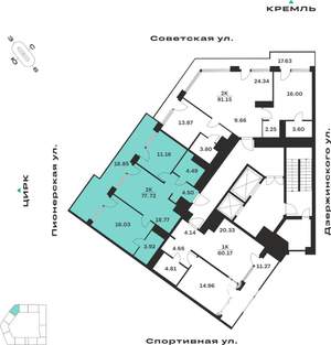 2-к квартира, вторичка, 78м2, 9/10 этаж
